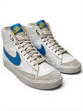Nike Blazer Mid '77 Vintage White Blue High Top Sneakers 5Y W6.5